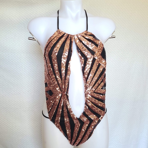 FASHION NOVA Rose Gold Bodysuit size S - Picture 5 of 7